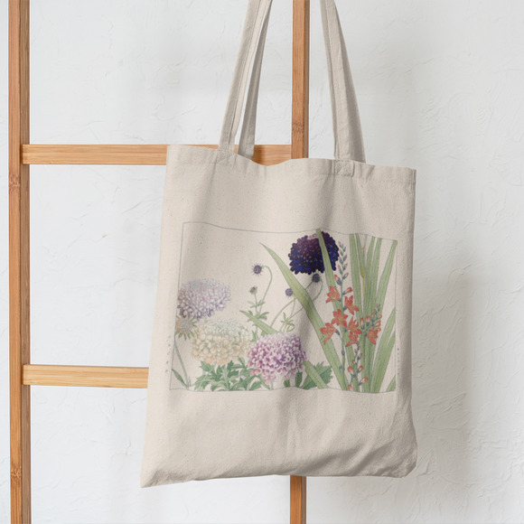 Scabiosa & Montbretia Flower Canvas Tote - Picture 5 of 5